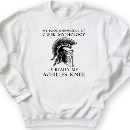 Greek Mythology Achilles Knee Crewneck White / S