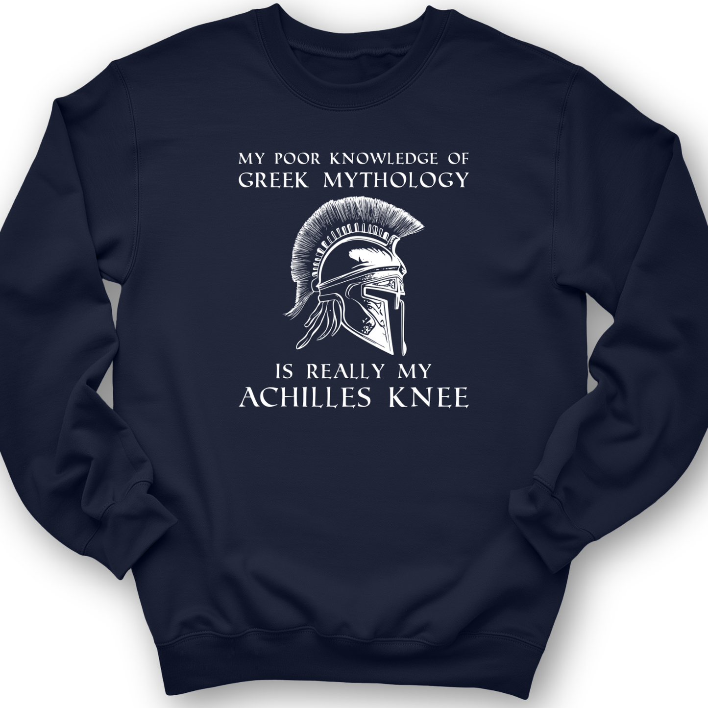 Greek Mythology Achilles Knee Crewneck Navy / S