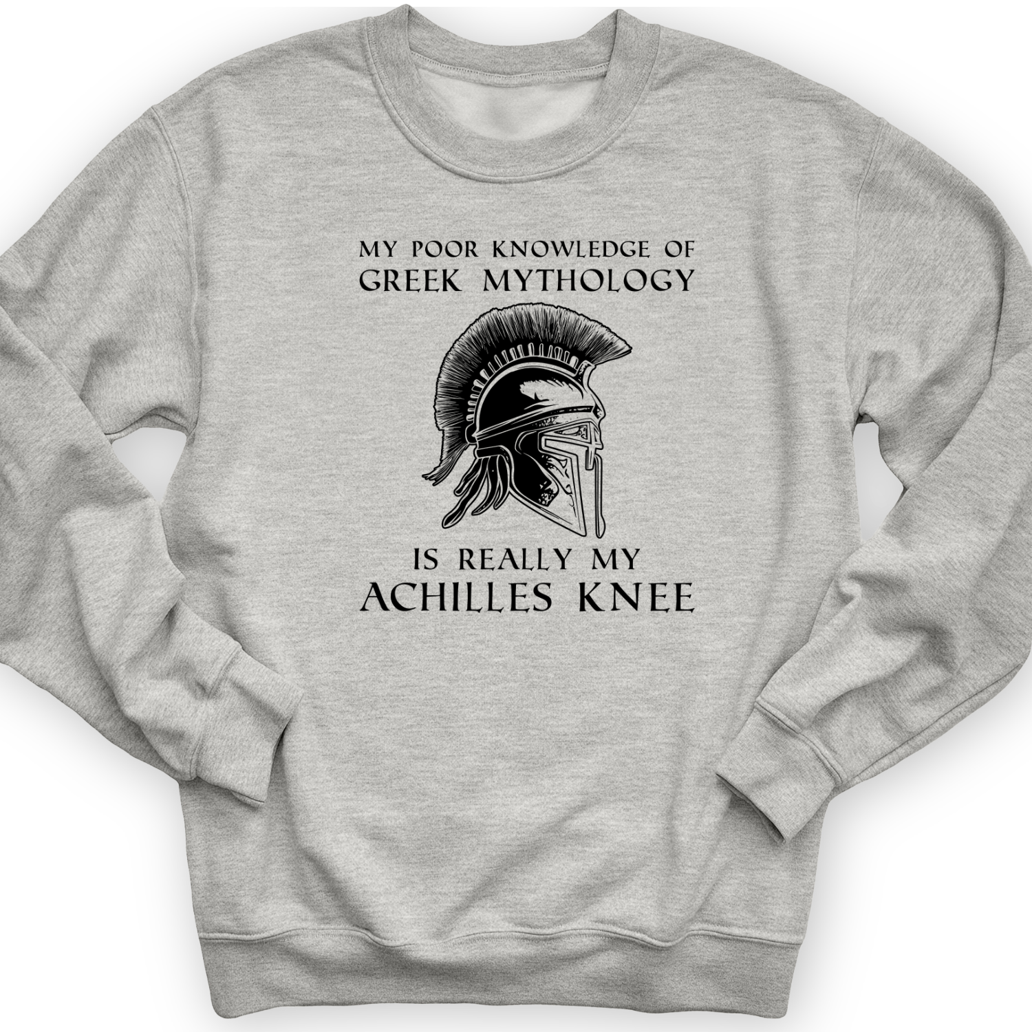 Greek Mythology Achilles Knee Crewneck Sport Grey / S