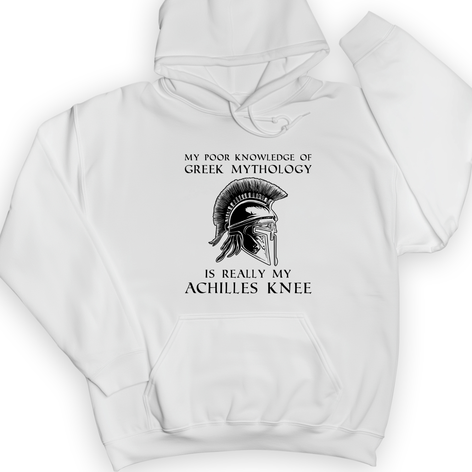 Greek Mythology Achilles Knee Hoodie White / S