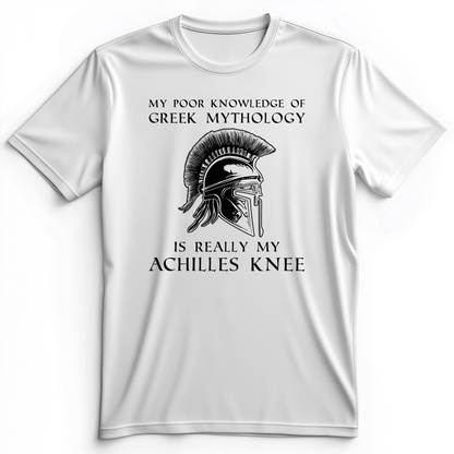 Greek Mythology Achilles Knee Premium Tee White / S