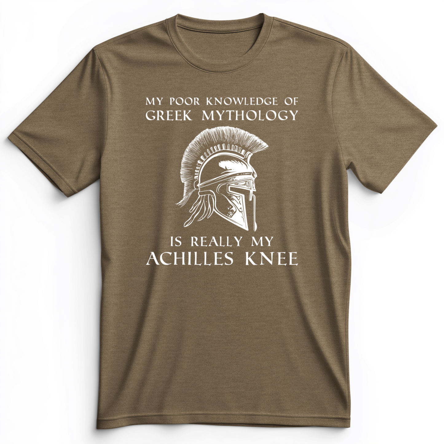 Greek Mythology Achilles Knee Premium Tee Heather Olive / S