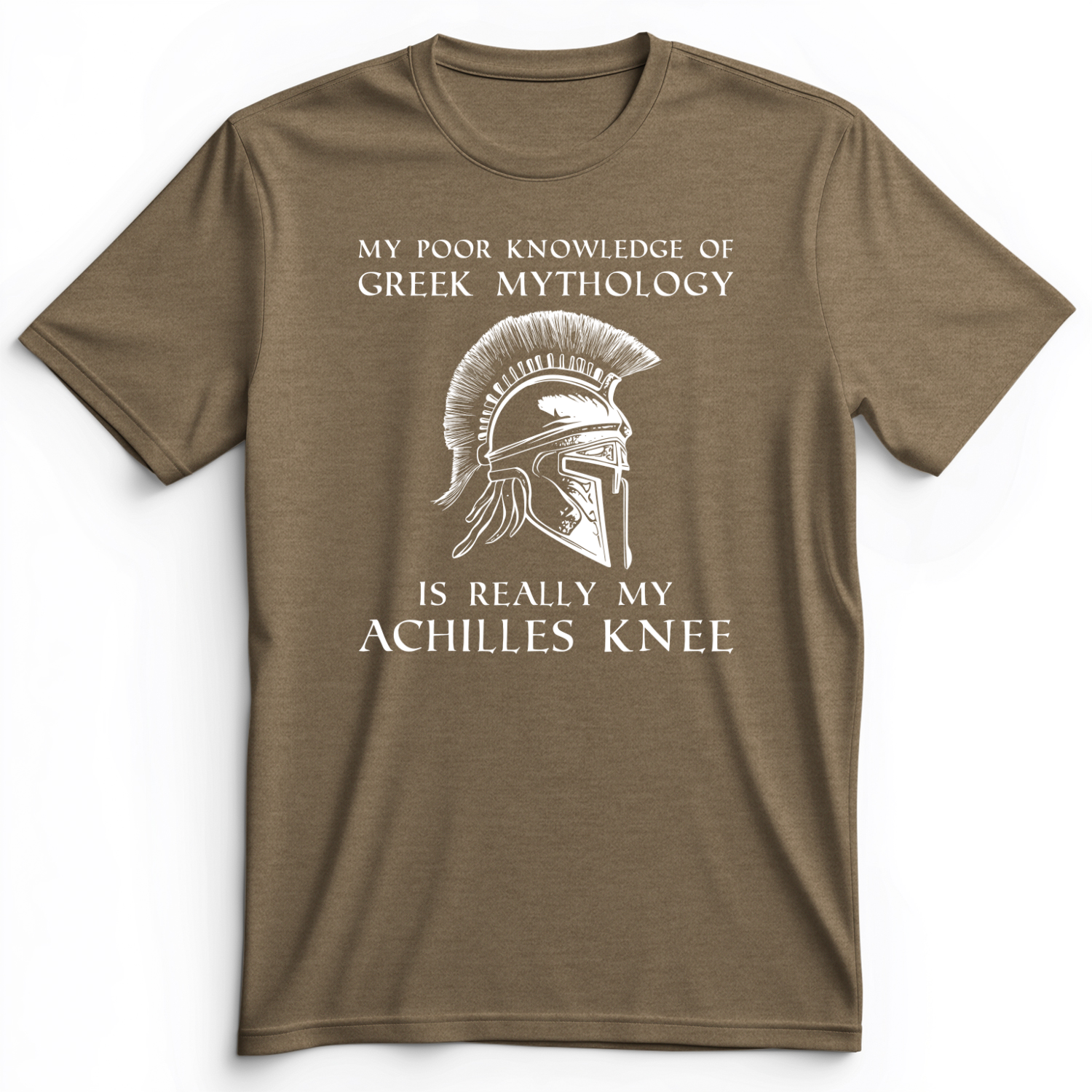 Greek Mythology Achilles Knee Premium Tee Heather Olive / S