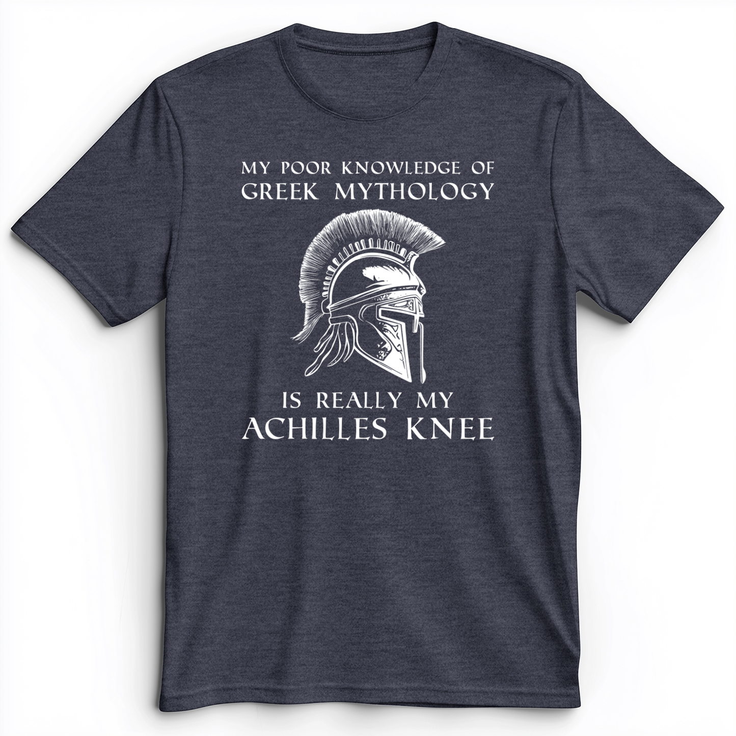 Greek Mythology Achilles Knee Premium Tee Heather Navy / S
