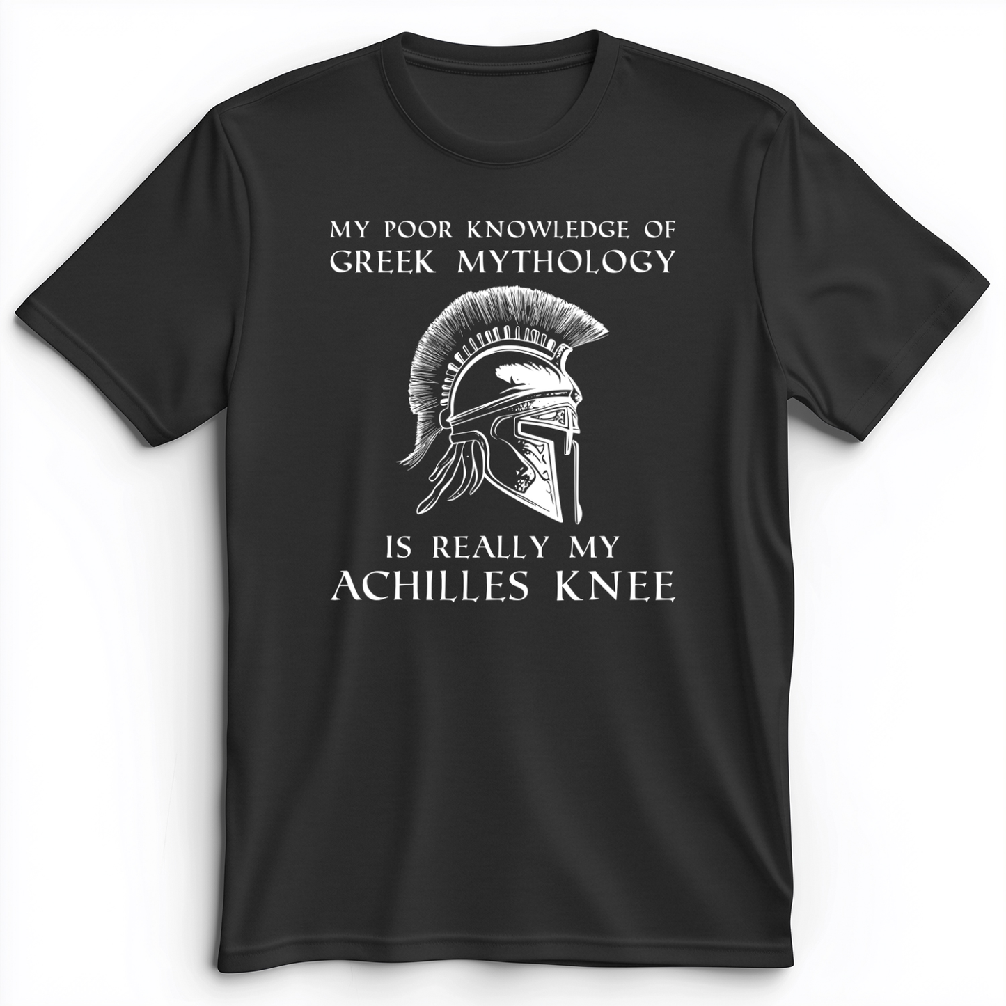 Greek Mythology Achilles Knee Premium Tee Dark Grey Heather / S