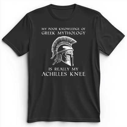 Greek Mythology Achilles Knee Premium Tee Dark Grey Heather / S
