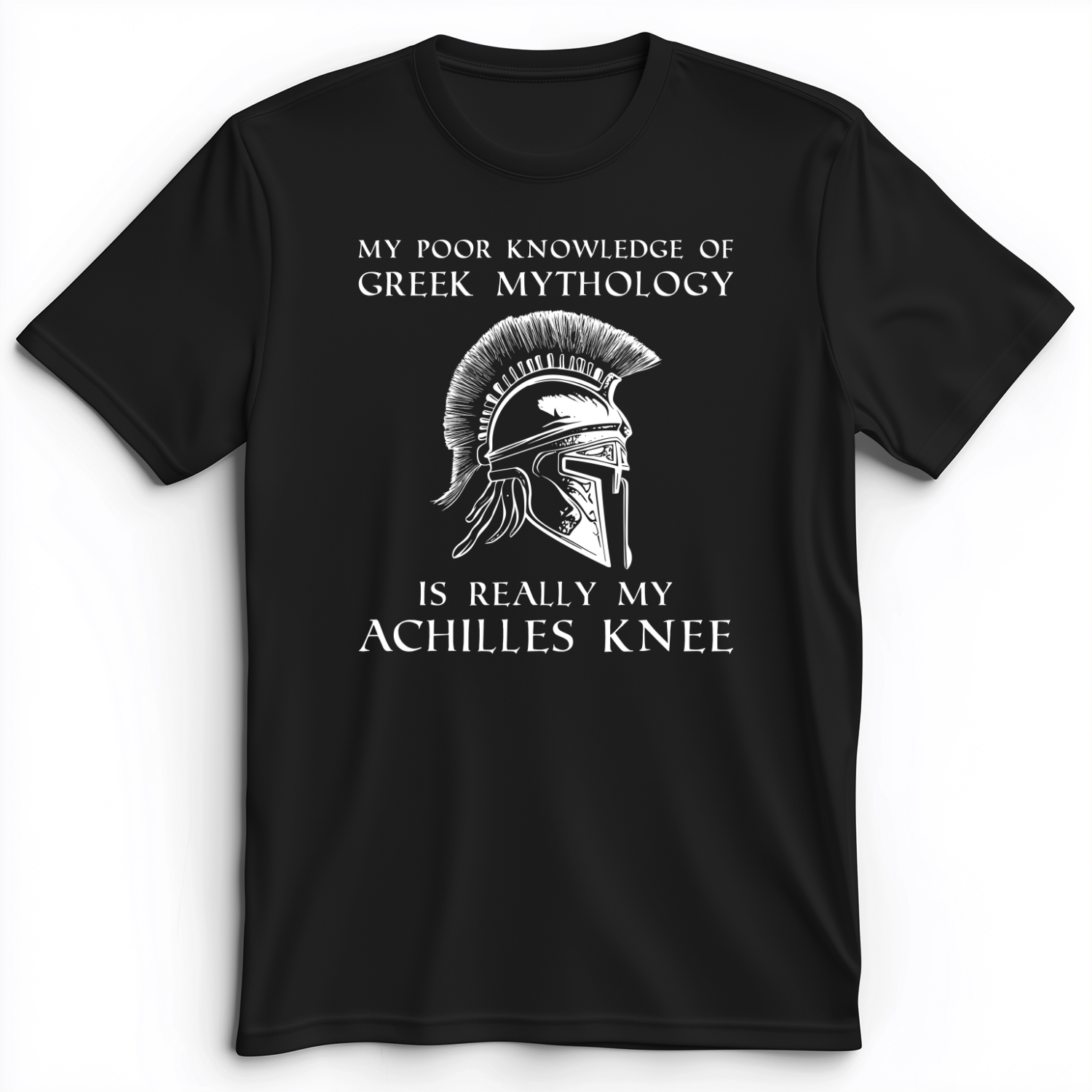Greek Mythology Achilles Knee Premium Tee Black / S
