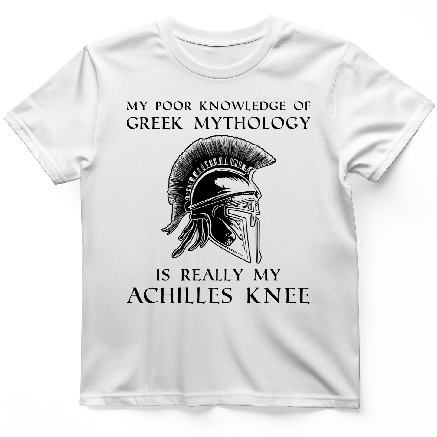 Greek Mythology Achilles Knee T-Shirt White / S