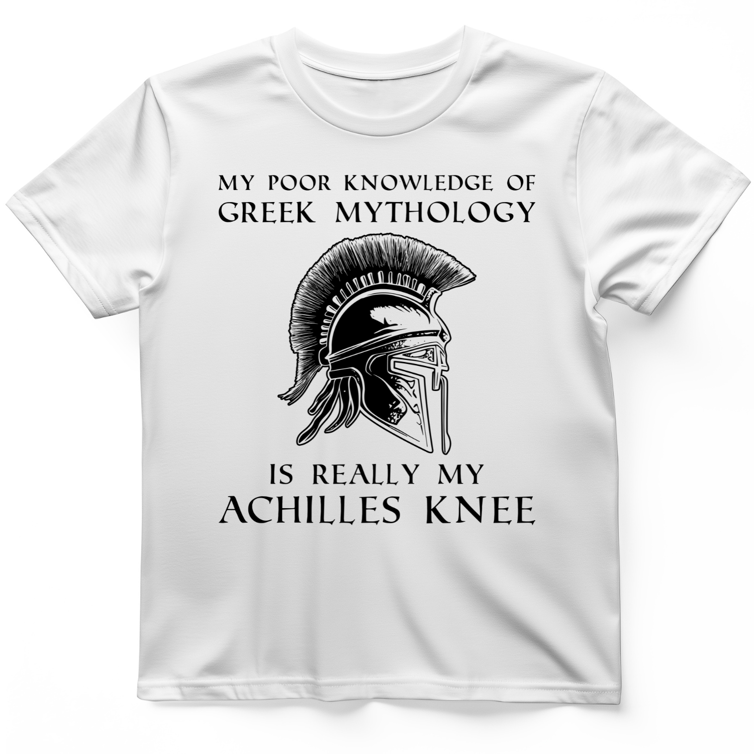 Greek Mythology Achilles Knee T-Shirt White / S