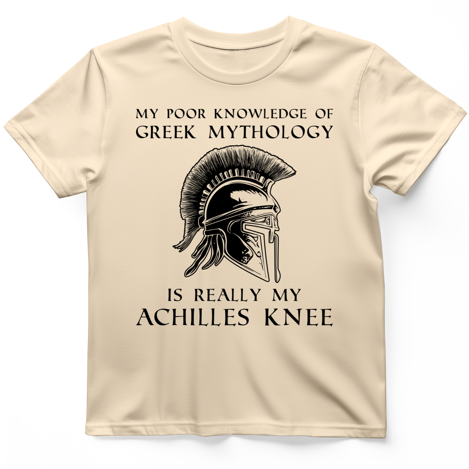 Greek Mythology Achilles Knee T-Shirt Natural / S