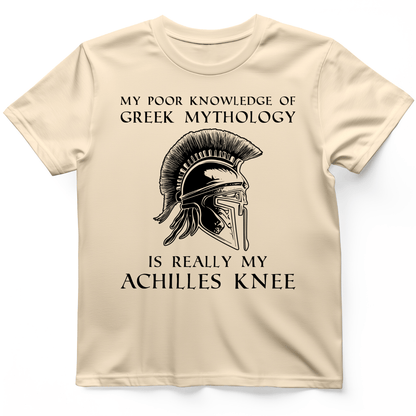 Greek Mythology Achilles Knee T-Shirt Natural / S