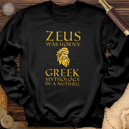 Greek Mythology In a Nut Shell Crewneck Black / S