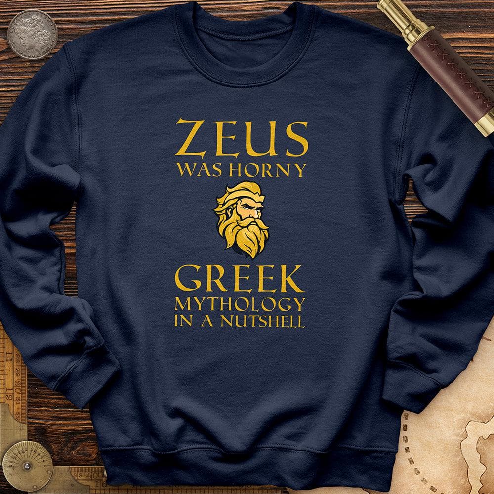 Greek Mythology In a Nut Shell Crewneck Navy / S