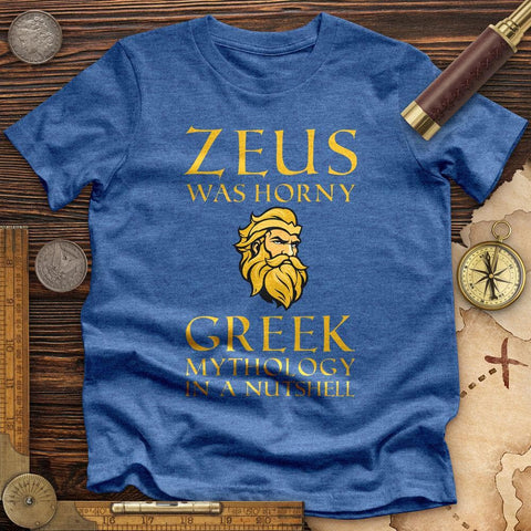 Greek Mythology In a Nut Shell High Quality Tee Heather True Royal / S