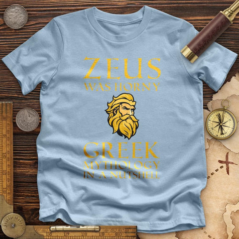 Greek Mythology In a Nut Shell High Quality Tee Light Blue / S