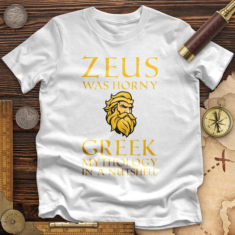 Greek Mythology In a Nut Shell High Quality Tee White / S