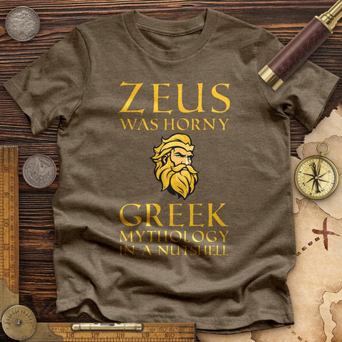 Greek Mythology In a Nut Shell High Quality Tee Heather Olive / S