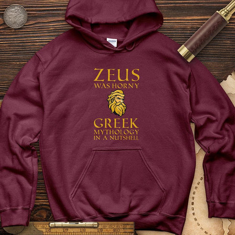 Greek Mythology In a Nut Shell Hoodie Maroon / S