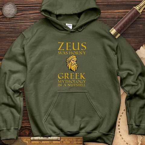 Greek Mythology In a Nut Shell Hoodie Military Green / S