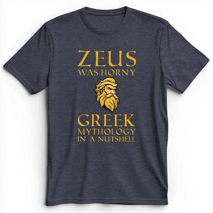Greek Mythology In a Nut Shell Premium Tee Heather Navy / S