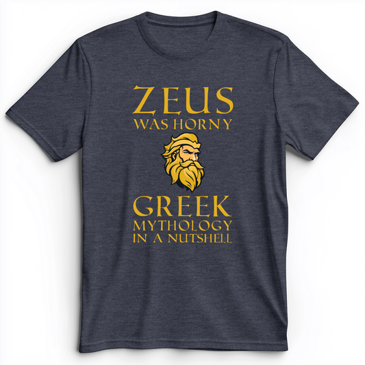 Greek Mythology In a Nut Shell Premium Tee Heather Navy / S