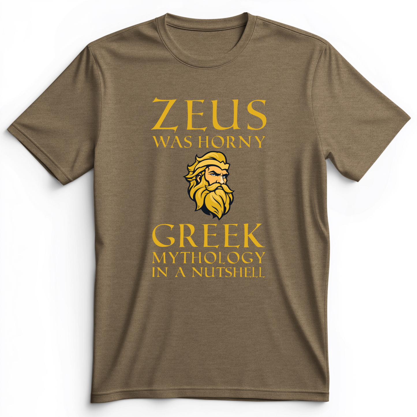 Greek Mythology In a Nut Shell Premium Tee Heather Olive / S