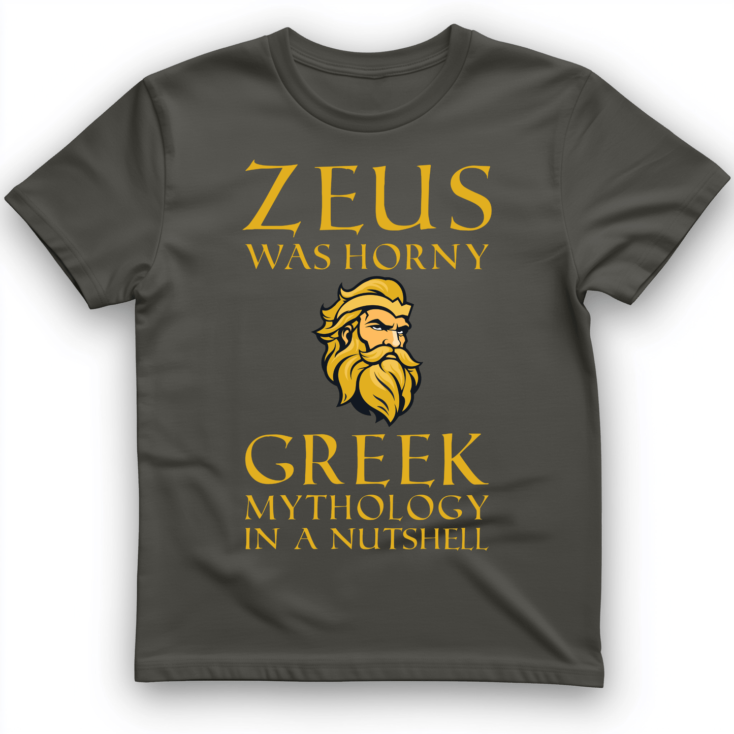 Greek Mythology In a Nut Shell T-Shirt Charcoal / S