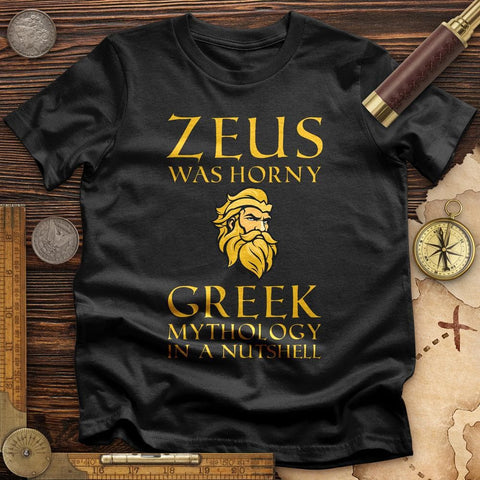 Greek Mythology In a Nut Shell T-Shirt Black / S