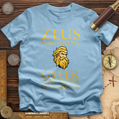 Greek Mythology In a Nut Shell T-Shirt Light Blue / S