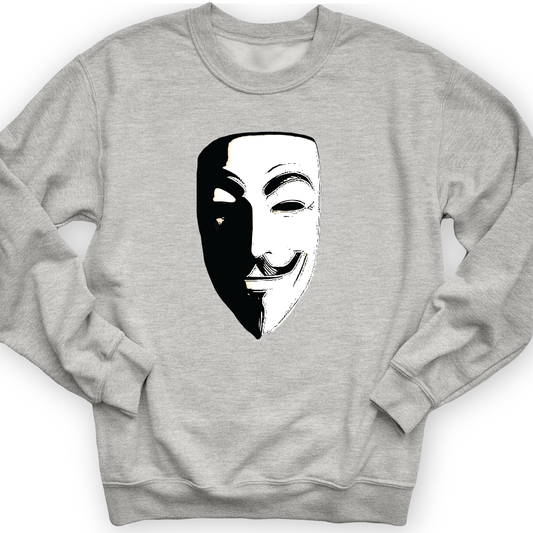 Guy Fawkes Mask Crewneck Sport Grey / S