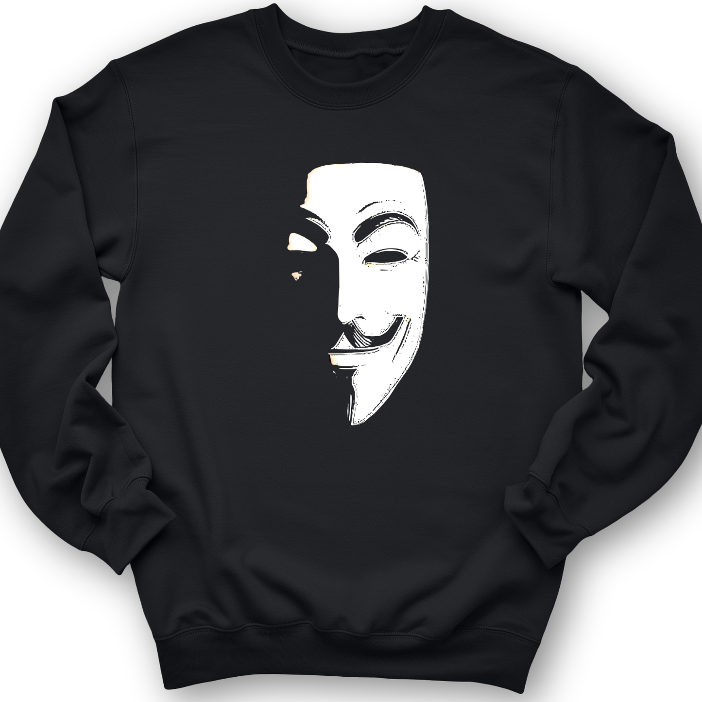 Guy Fawkes Mask Crewneck Black / S