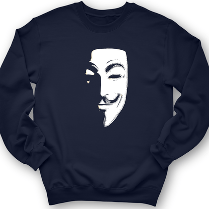 Guy Fawkes Mask Crewneck Navy / S