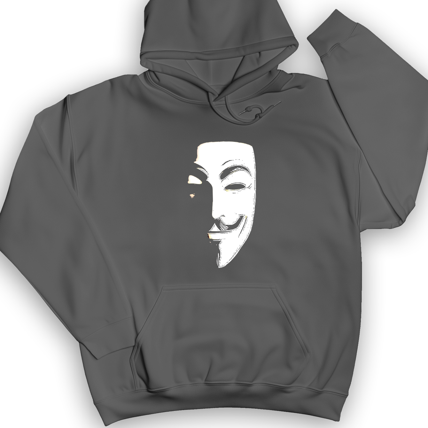 Guy Fawkes Mask Hoodie Charcoal / S