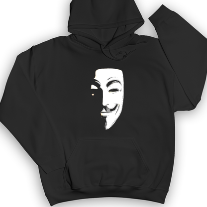 Guy Fawkes Mask Hoodie Black / S