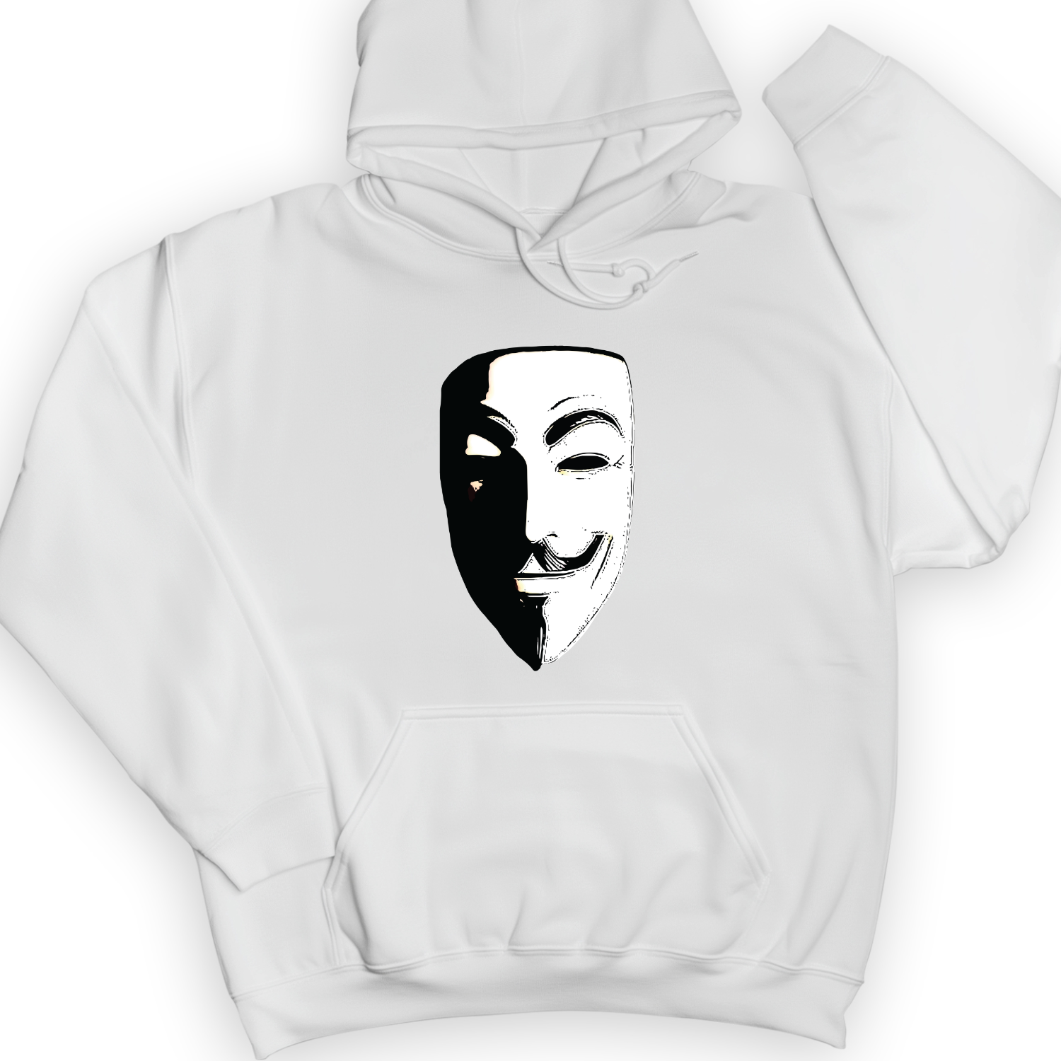 Guy Fawkes Mask Hoodie White / S