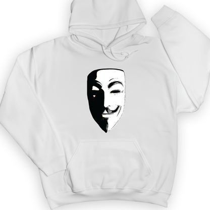 Guy Fawkes Mask Hoodie White / S