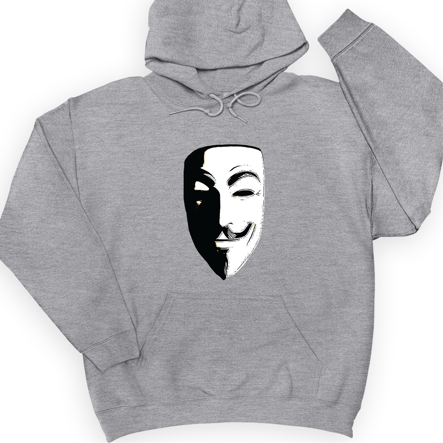 Guy Fawkes Mask Hoodie Sport Grey / S
