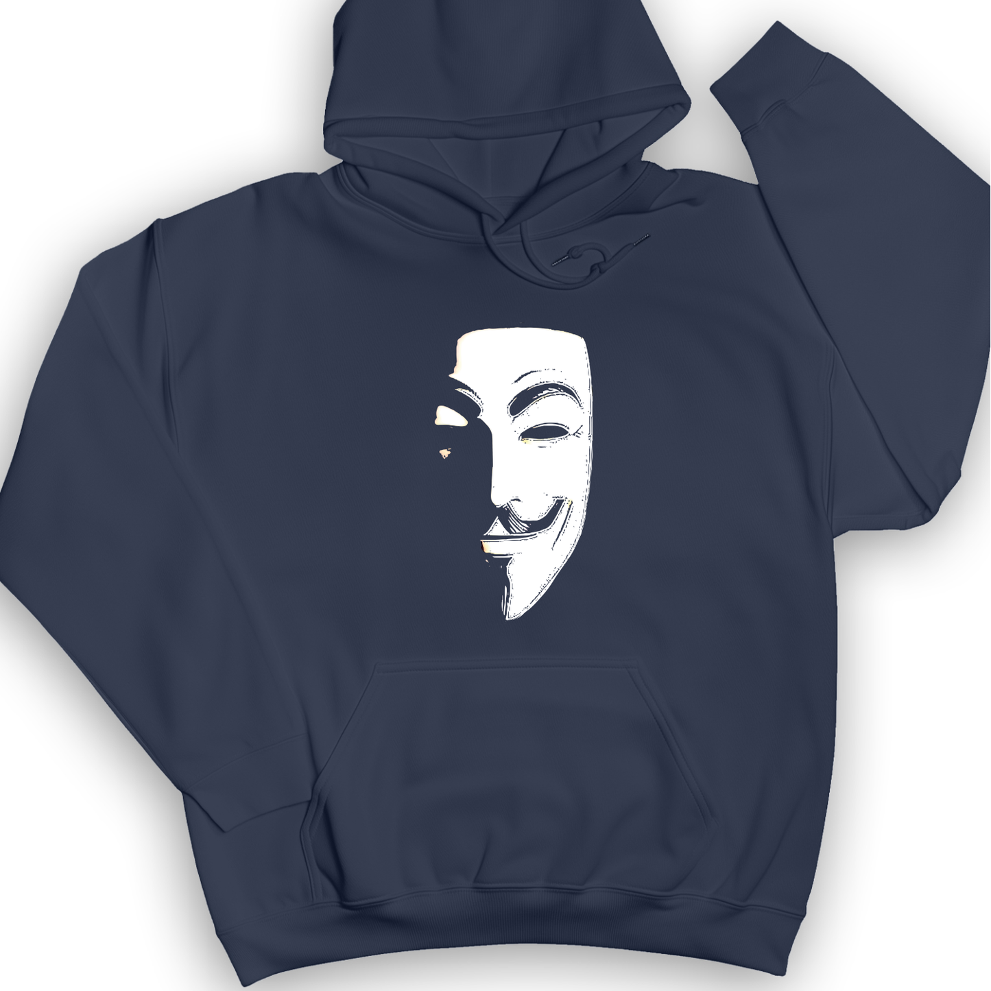 Guy Fawkes Mask Hoodie Navy / S