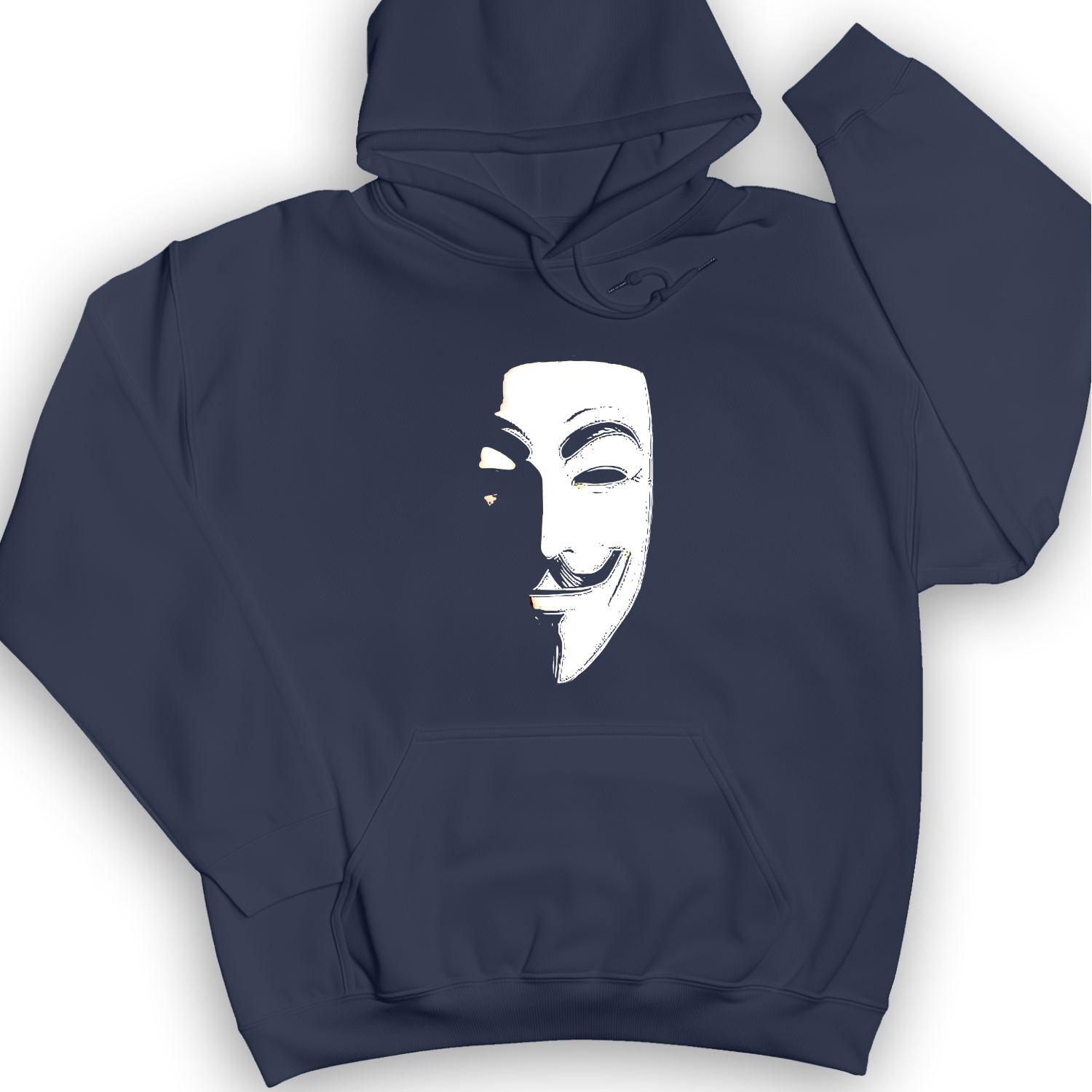 Guy Fawkes Mask Hoodie Navy / S