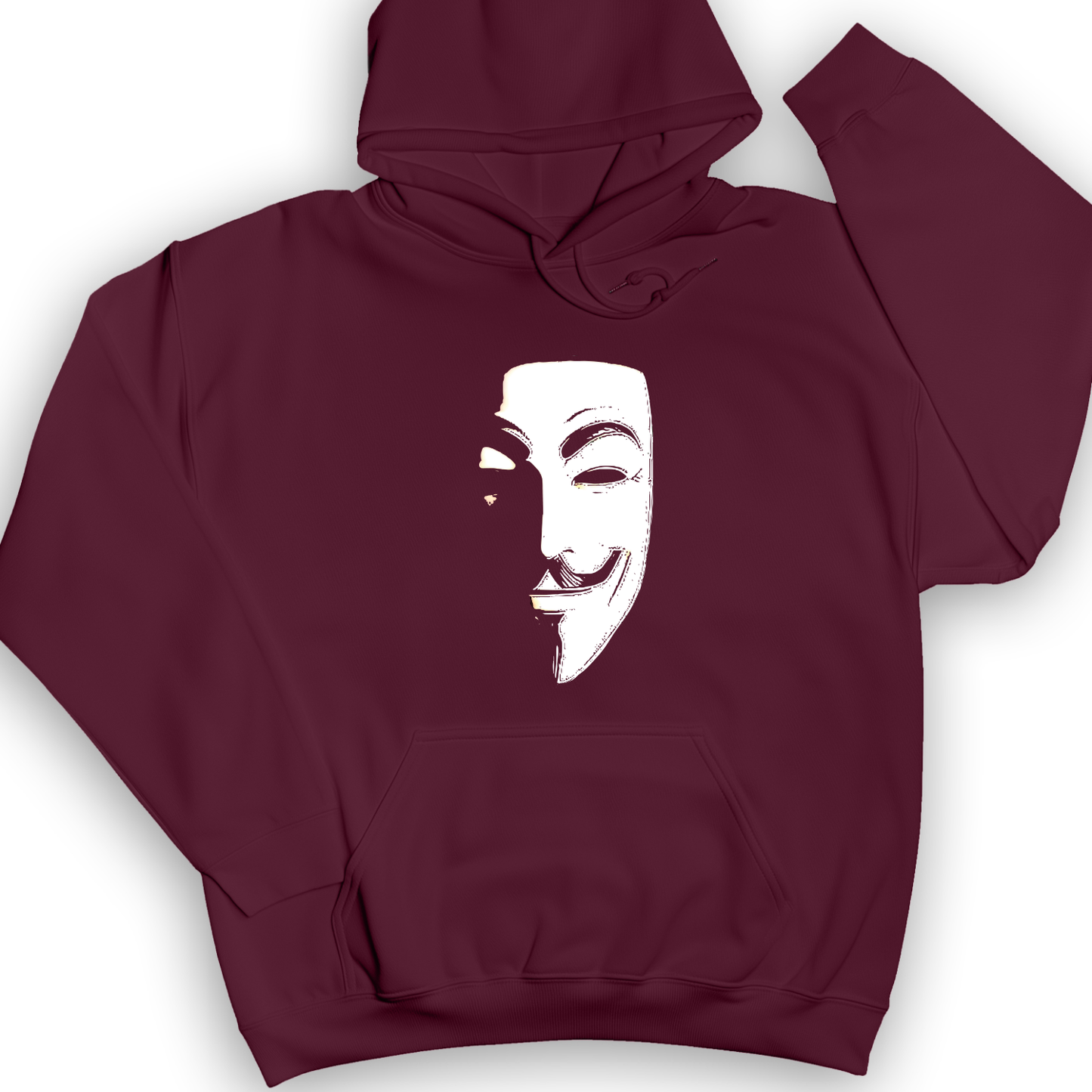 Guy Fawkes Mask Hoodie Maroon / S