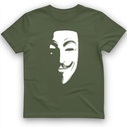 Guy Fawkes Mask T-Shirt Military Green / S