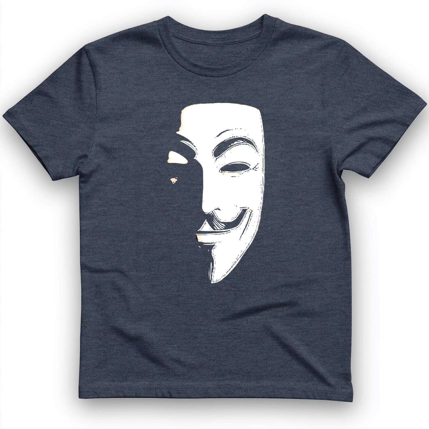 Guy Fawkes Mask T-Shirt Heather Navy / S