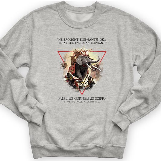 Hannibal Elephants Crewneck Sport Grey / S