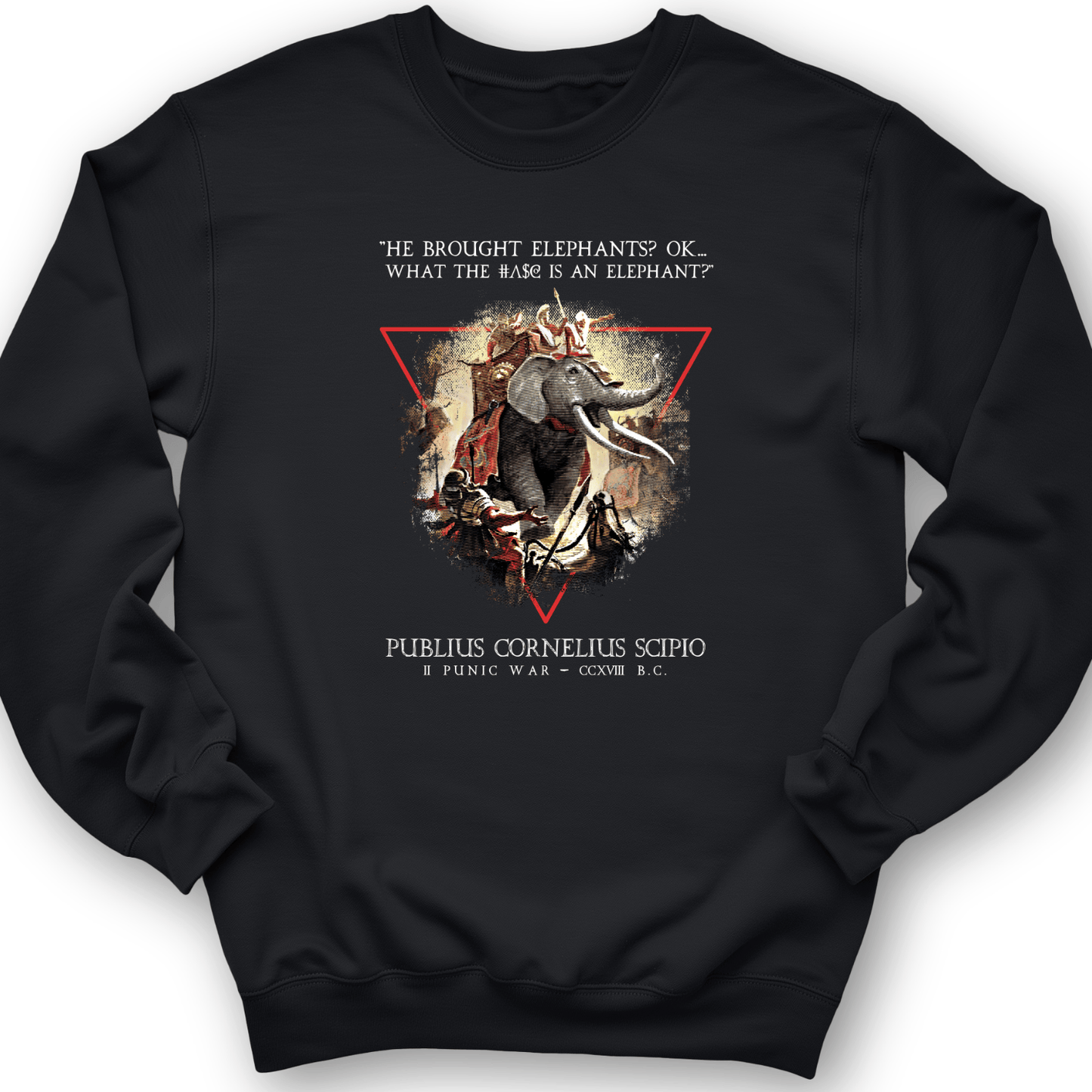 Hannibal Elephants Crewneck Black / S