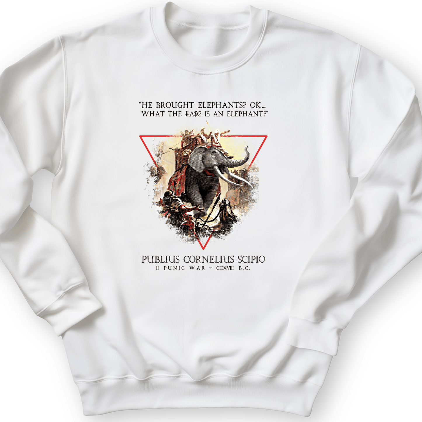 Hannibal Elephants Crewneck White / S