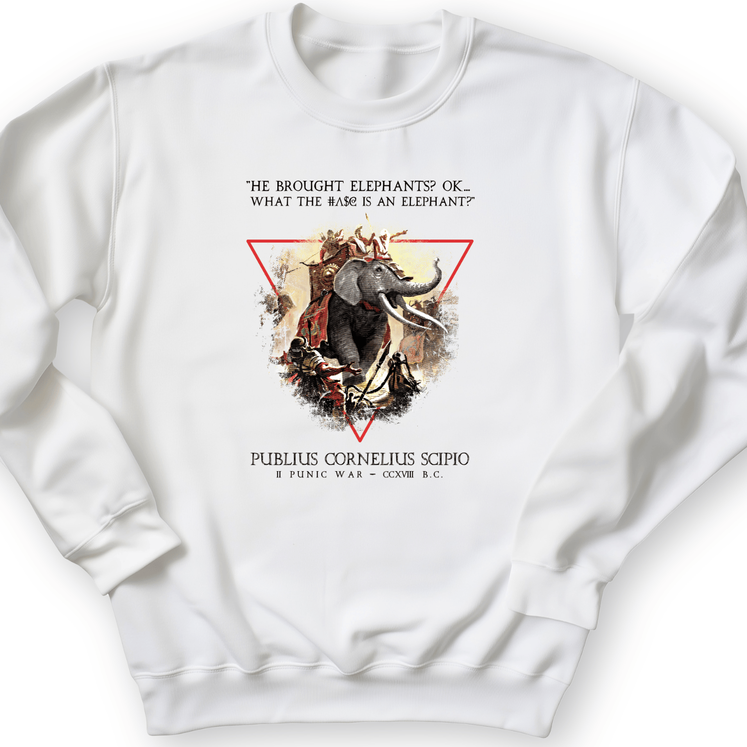 Hannibal Elephants Crewneck White / S