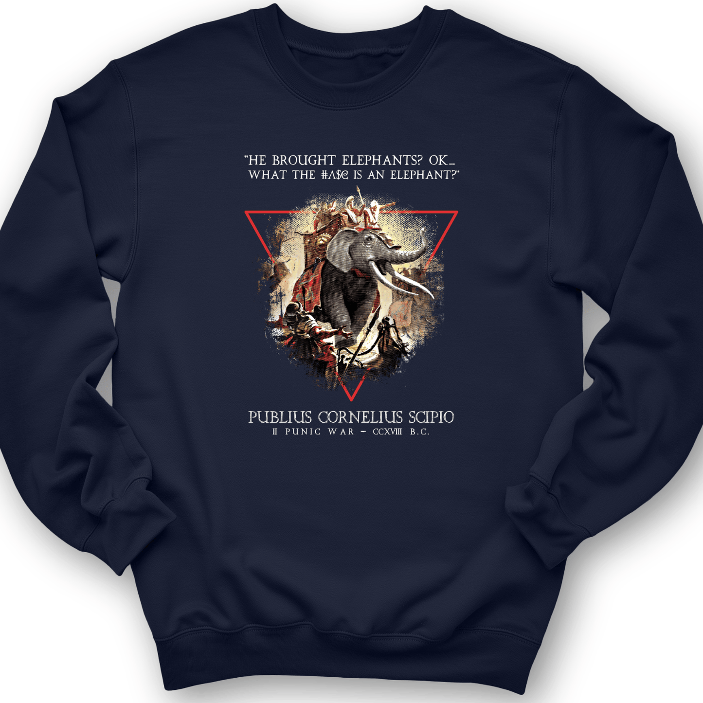 Hannibal Elephants Crewneck Navy / S