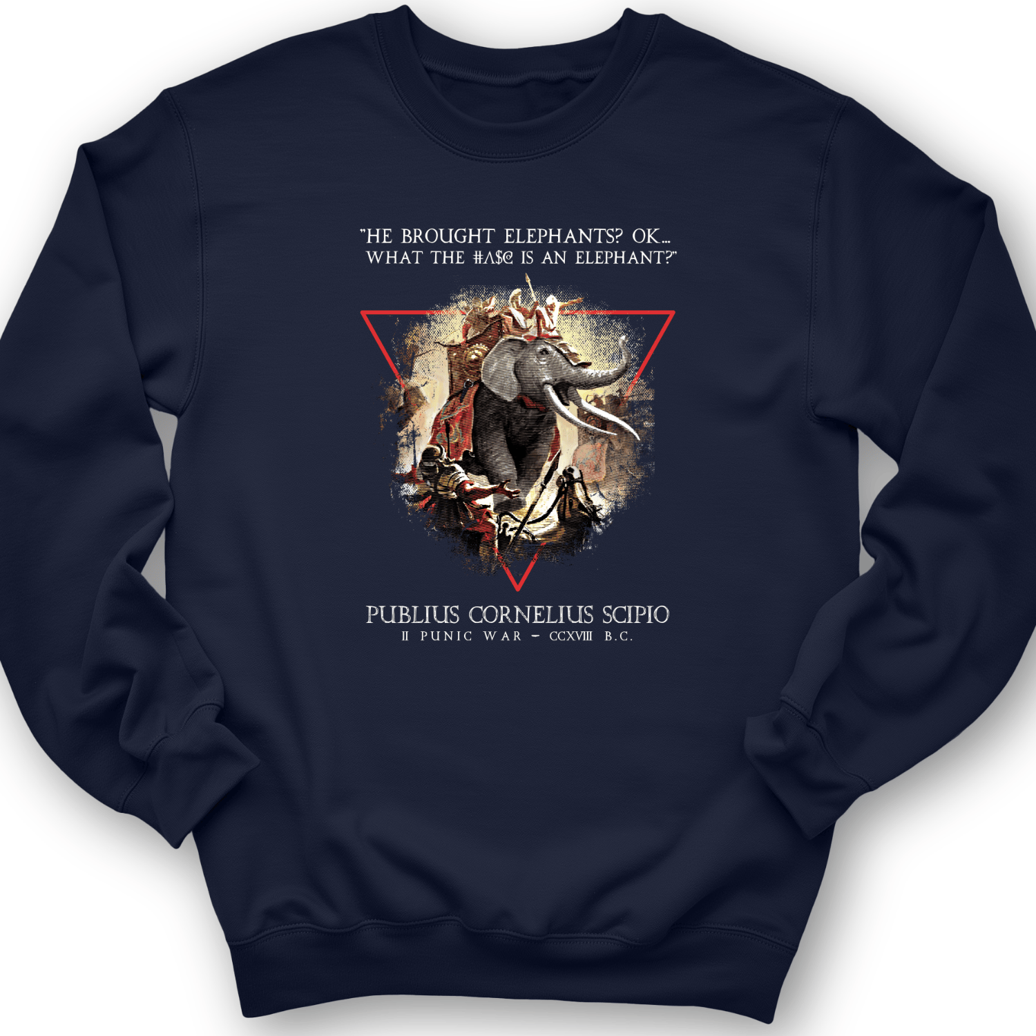 Hannibal Elephants Crewneck Navy / S