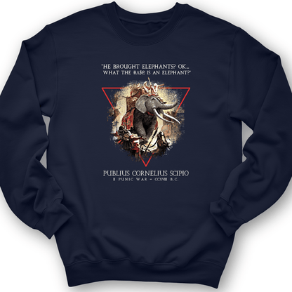 Hannibal Elephants Crewneck Navy / S
