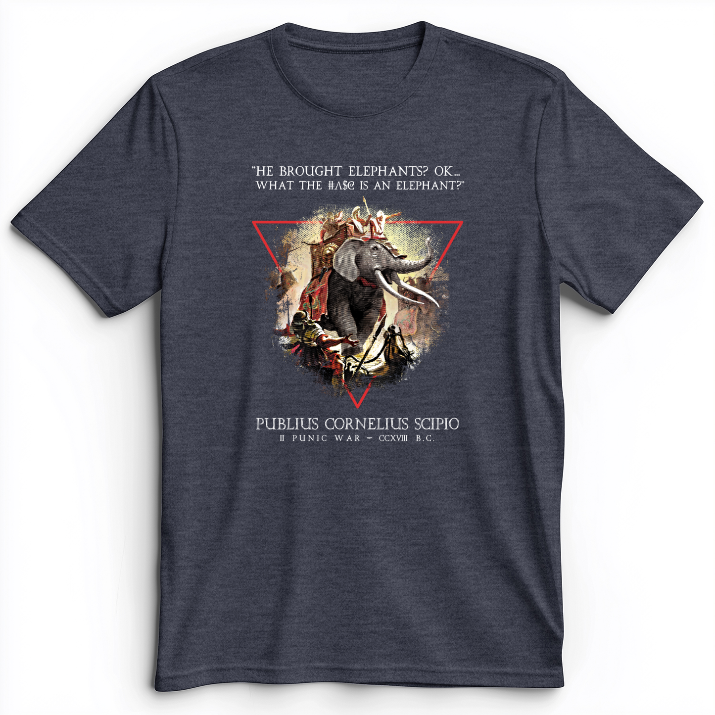 Hannibal Elephants Premium Tee Heather Navy / S